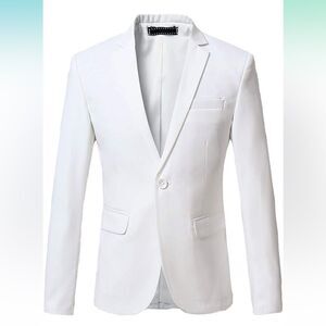 OUYE Men's Solid 1 Button Back Vent Blazer New w Tags
